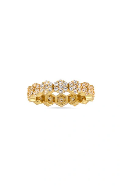 Queen Jewels Floral Cz Ring In Gold