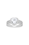 Queen Jewels Heart Cut Cz Ring In Silver