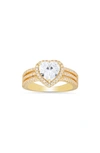 Queen Jewels Heart Cut Cz Ring In Gold