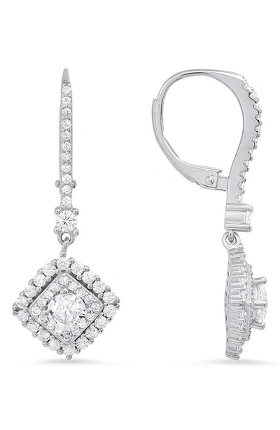 Queen Jewels Halo Drop Earrings In Silver