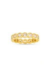 Queen Jewels Bezel Cubic Zirconia Eternity Band Ring In Gold