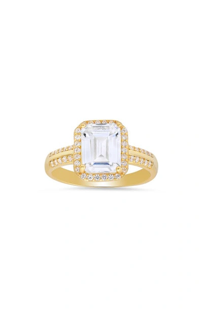 Queen Jewels Emerald Cut Cz Ring In Gold