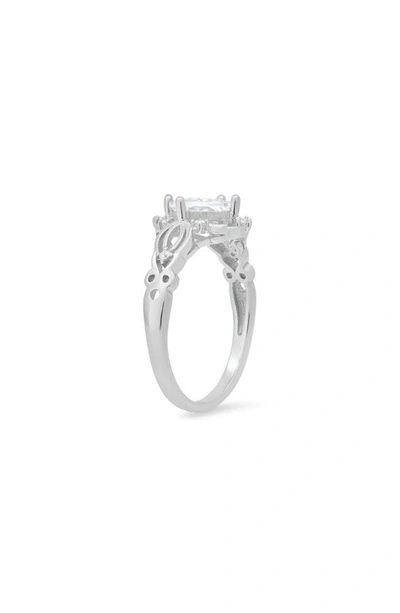 Queen Jewels Princess Cut Cz Ring In Silver