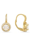 Queen Jewels Round Cz Earrings In Gold