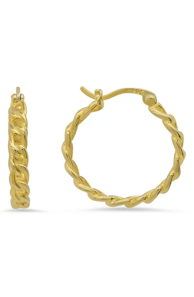 Queen Jewels Curb Chain Hoop Earrings In Gold