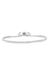 Queen Jewels Cz Slider Bracelet In Silver