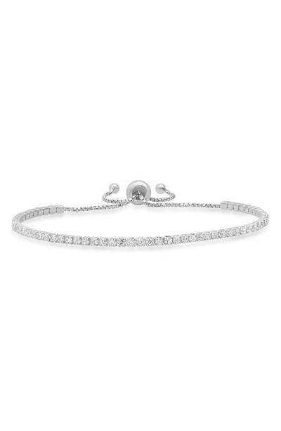 Queen Jewels Cz Slider Bracelet In Silver