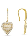 Queen Jewels Simulated Morganite Heart Drop Earrings In Gold
