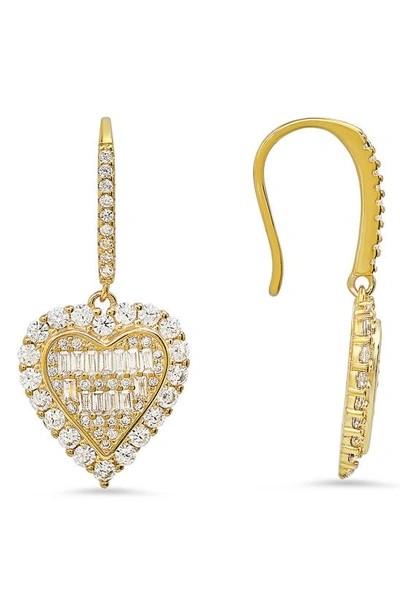 Queen Jewels Simulated Morganite Heart Drop Earrings In Gold