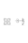 Queen Jewels Cz Pavé Stud Earrings In Silver