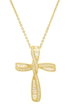 Queen Jewels Cz Cross Necklace In Gold