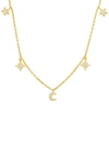 Queen Jewels Celestial Cz Drop Necklace In Gold