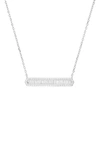 Queen Jewels Cz Bar Pendant Necklace In Silver