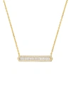 Queen Jewels Cz Bar Pendant Necklace In Gold