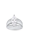 QUEEN JEWELS STERLING SILVER MARQUISE CUBIC ZIRCONIA RING