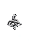Queen Jewels Sterling Silver Cubic Zirconia Snake Ring In Silver