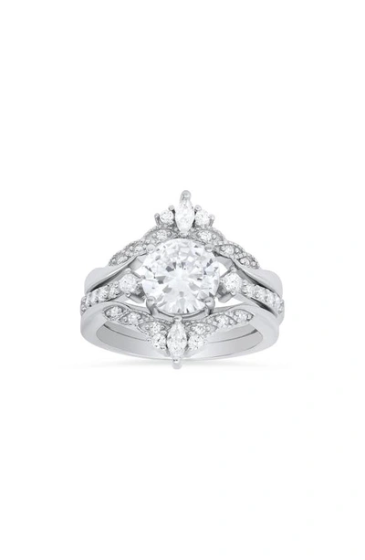 Queen Jewels 3-piece Stacked Cz Ring Set In Silver