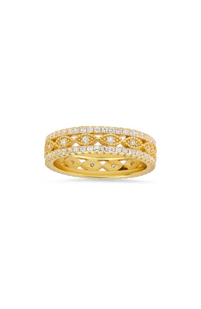 Queen Jewels Cubic Zirconia Evil Eye Eternity Band Ring In Gold