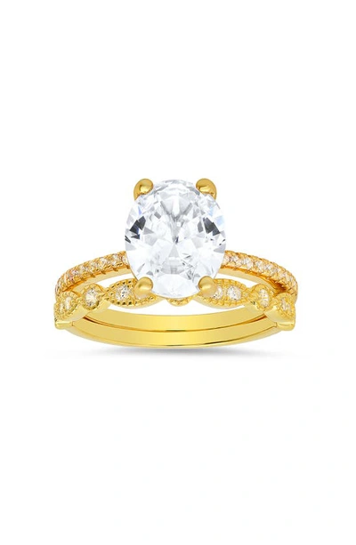 Queen Jewels 2-piece Cz Ring Set In Gold