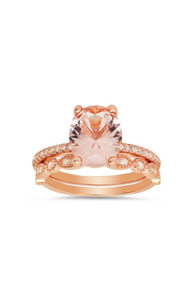 Queen Jewels 2-piece Cz Ring Set In Rose Gold