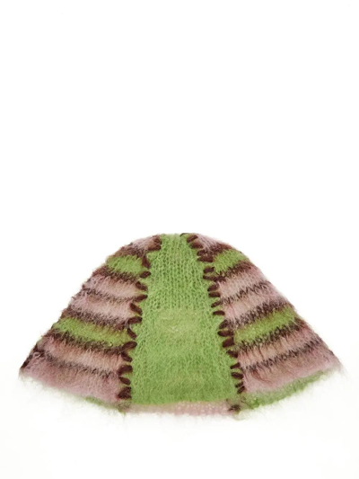 Marni Mohair Knit Hat In Stripes