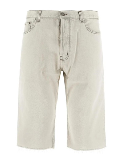 Saint Laurent Denim Shorts In Grey