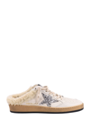 Golden Goose Ball Star Sabots With Glitter Star And Shearling Lining In Neutral