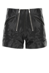 PRADA BLACK LEATHER SHORTS