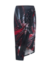 Louisa Ballou Skirt In Red Silver Flower