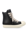 Rick Owens High-top Sneakers With Textured Laces In Black