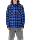 Off-white Checkered Lined Flannel Overshirt In Black/blue
