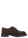 Tod's Suede Lace Up Shoes Flat Shoes Brown In Brown