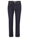 Jacob Cohen 'bard' Blue Jeans With Belt Loops And Logo Patch On The Rear In Dark Denim