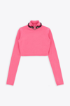 ALYX CROPPED KNIT TURTLENECK PINK CROPPED SWEATER WITH CHOKER DETAIL - CROPPED KNIT TURTLENECK