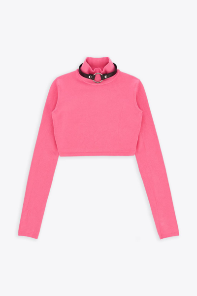 Alyx Cropped Knit Turtleneck Pink Cropped Sweater With Choker Detail - Cropped Knit Turtleneck In Rosa