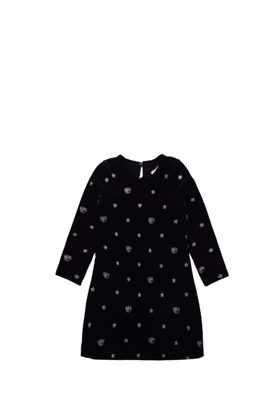 Chiara Ferragni Kids' Logo-print Long-sleeve Dress In Back