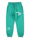Off-white Paint Script Cotton Track Pants In Green
