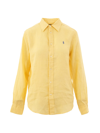 Polo Ralph Lauren Long Sleeve Button Front Shirt In Yellow