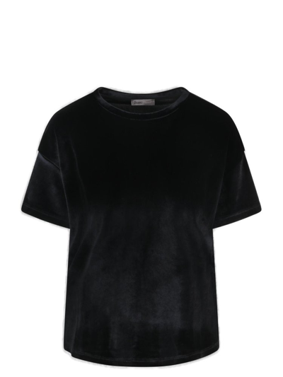 Herno Glamour Chenille Resort T-shirt In Black