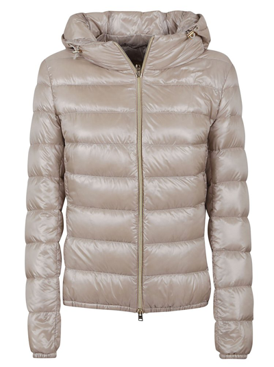 Herno Zipped Padded Jacket In Beige