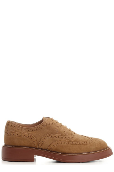 Tod's Round Toe Lace In Brown