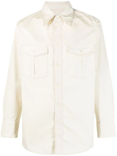 Lemaire Long Sleeved Shirt In White