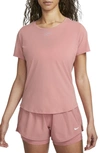 Nike One Luxe Dri-fit Short Sleeve Top In Pink