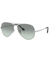 Ray Ban Gradient Metal Aviator Sunglasses In Silver