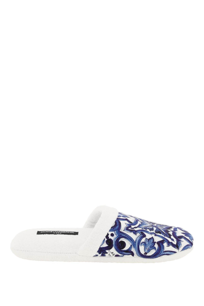 Dolce & Gabbana Blu Mediterraneo Slippers In Multicolor