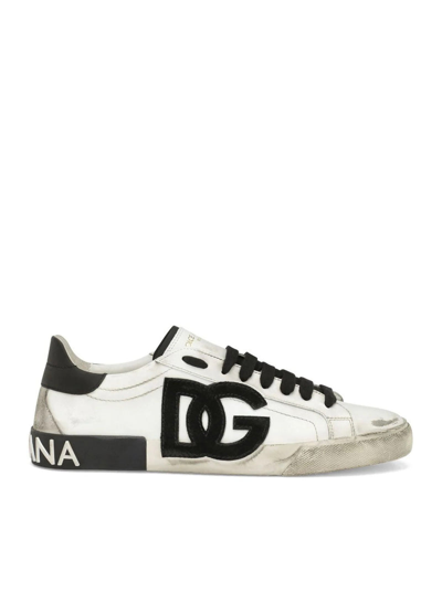 Dolce & Gabbana Men Portofino Sneakers In White