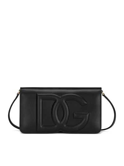 Dolce & Gabbana Women Shoulder Bag With Dg Logo In Black