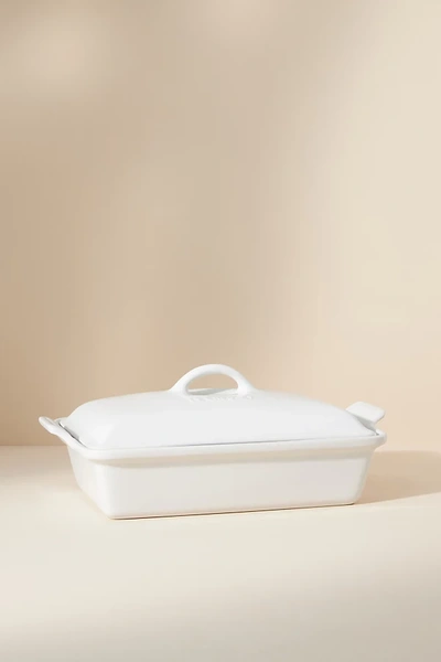 Le Creuset 4 Qt Heritage Rectangular Covered Casserole In White