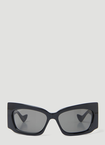 Gucci Interlocking G Rectangular Sunglasses In Black