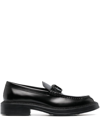 TOD'S LOGO-PLAQUE LEATHER LOAFERS